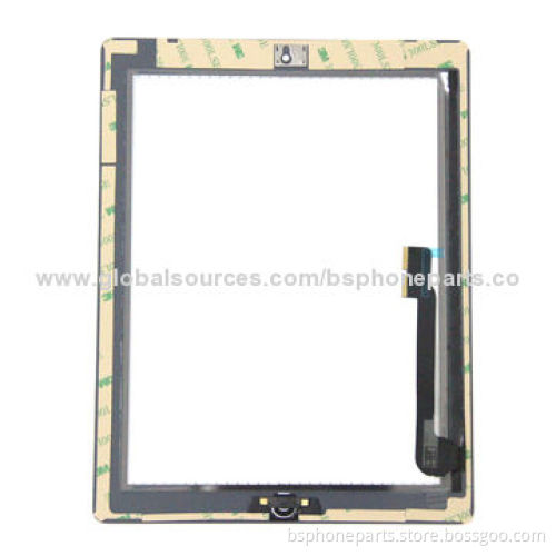 Original Touch Digitizer Screen with Home Button Flex and Adhesive, for iPad 3, White